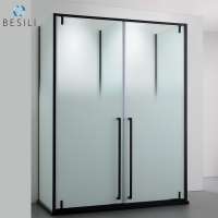 Black frame Stainless steel hardware hinge shower glass door shower room P-5