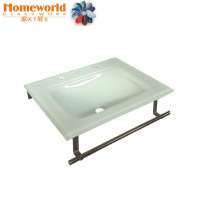 extra white glass wall mounted glass basin with stainless steel support